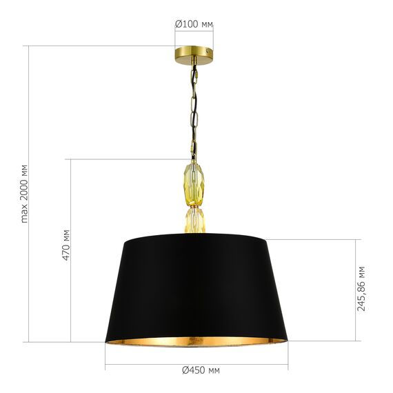 SL1759.303.03 Светильник подвесной ST-Luce Латунь/Черный E27 3*40W LINGOTTI, изображение 4
