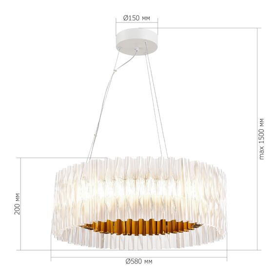 SL6012.203.01 Светильник подвесной ST-Luce Золотистый/Прозрачный LED 1*64W NAZARE, изображение 6