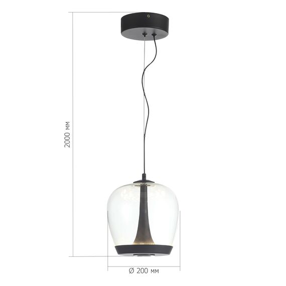 SL6014.423.01 Светильник подвесной ST-Luce Черный/Прозрачный, Черный LED 1*17W 3000K RIPPLE, изображение 5