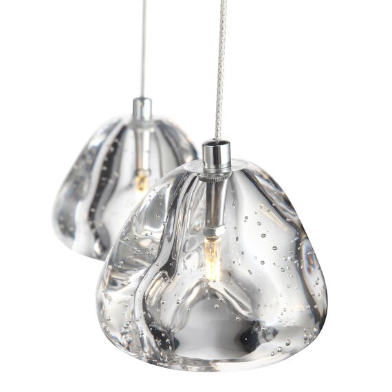 SL6017.101.03 Светильник подвесной ST-Luce Хром/Прозрачный с пузырьками воздуха LED 3*3W 3000K WATERFALL, изображение 3