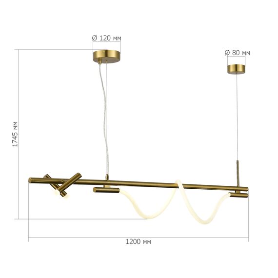 SL6118.303.03 Светильник подвесной ST-Luce Латунь/Латунь LED 2+1*3+11W 4000K MARLOW, изображение 4