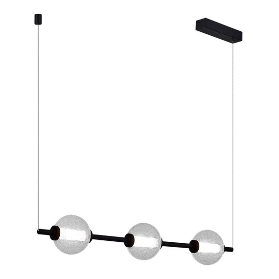 SL6120.403.03 Светильник подвесной ST-Luce Черный/Прозрачное кракелированное стекло LED 3*8,5W 3000K PEEK, изображение 3