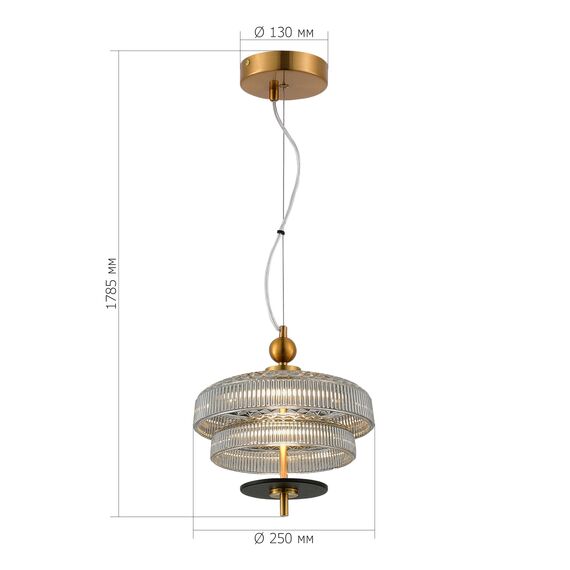 SL6122.303.01 Светильник подвесной ST-Luce Латунь/Латунь, Дымчатый LED 1*8W 3000K ORIENTAL, изображение 6