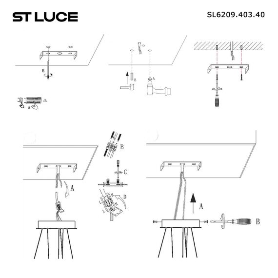 SL6209.403.40 Светильник подвесной ST-Luce Черный/Черный, Белый LED 1*40W 3000K ORIONE, изображение 3