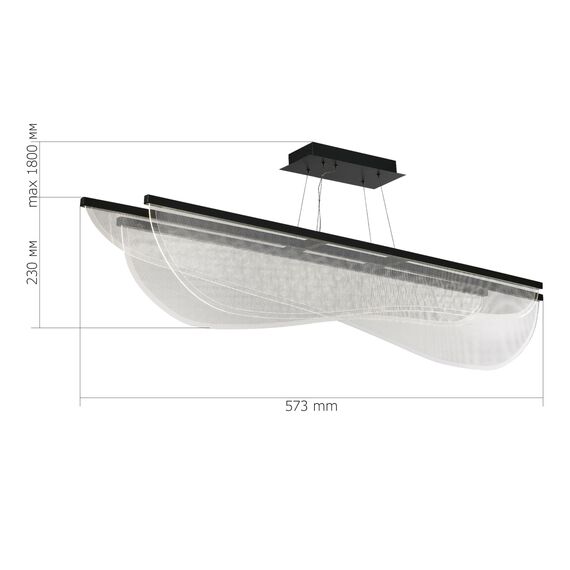 SL6509.423.01 Светильник подвесной ST-Luce Черный/Прозрачный LED 1*60W 4000K FESALE, изображение 4