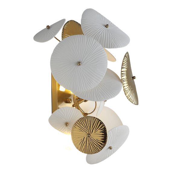 SL1518.301.03 Светильник настенный ST-Luce Латунь/Белый G9 3*5W 4000K DAHLIA, изображение 4