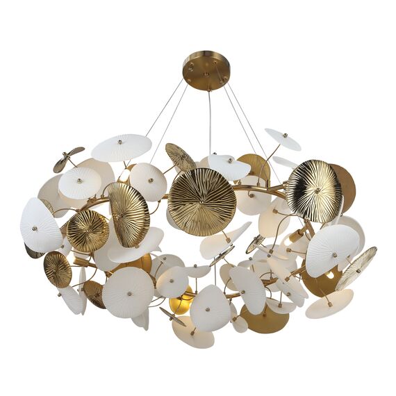 SL1518.303.10 Светильник подвесной ST-Luce Латунь/Белый G9 10*5W 4000K DAHLIA, изображение 4