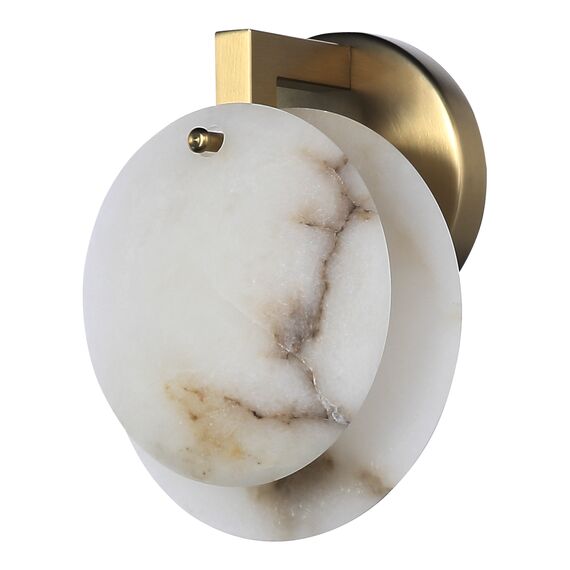 SL1520.301.01 Светильник настенный ST-Luce Латунь/Алебастр G9 1*5W 4000K CLAM, изображение 2