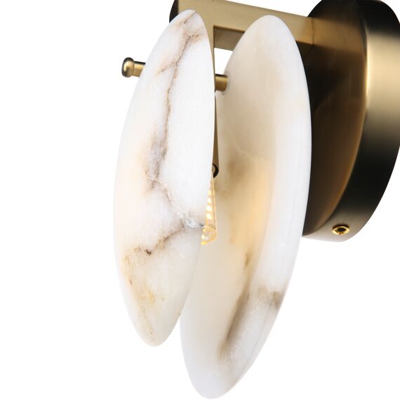 SL1520.301.01 Светильник настенный ST-Luce Латунь/Алебастр G9 1*5W 4000K CLAM, изображение 5