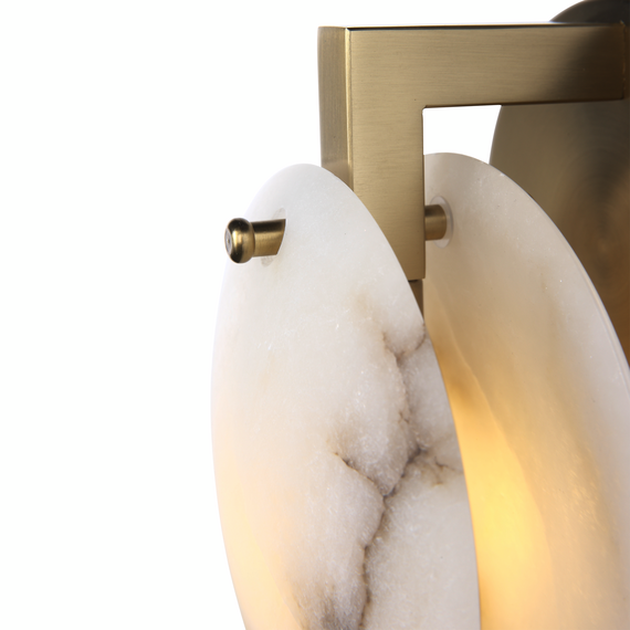 SL1520.301.01 Светильник настенный ST-Luce Латунь/Алебастр G9 1*5W 4000K CLAM, изображение 6