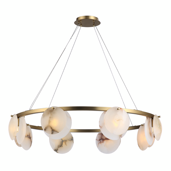 SL1520.303.08 Светильник подвесной ST-Luce Латунь/Алебастр G9 8*5W 4000K CLAM