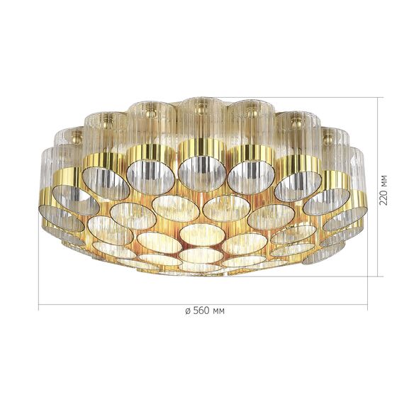 SL1662.302.19 Светильник потолочный ST-Luce Латунь/Латунь, Прозрачный E14 19*60W ACCORD, изображение 5