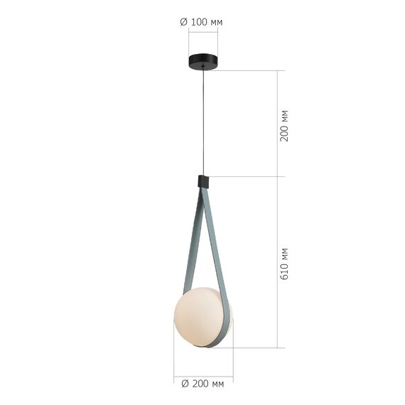 SL2002.423.01 Светильник подвесной ST-Luce Черный, Голубой/Белый E27 1*60W MOONBAG, изображение 2