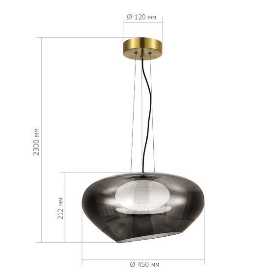 SL6019.313.01 Светильник подвесной ST-Luce Латунь/Дымчатый, Белый LED 1*20W 3000K FORAY, изображение 4