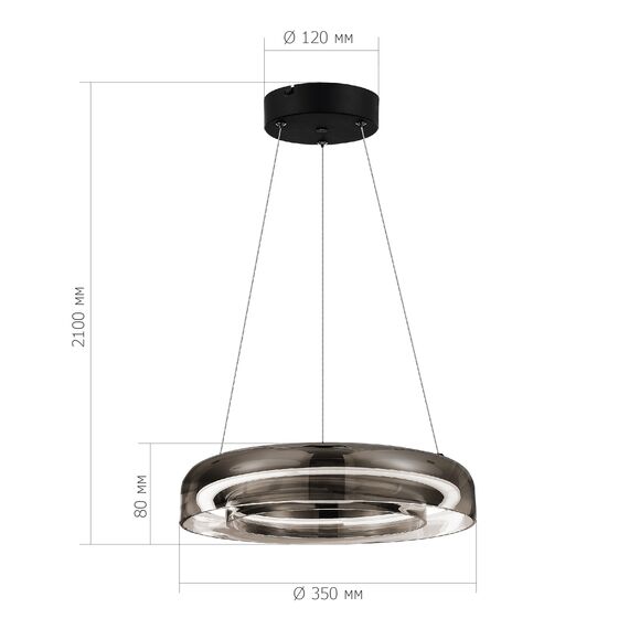 SL6019.323.01 Светильник подвесной ST-Luce Черный/Дымчатый, Белый LED 1*18W 3000K FORAY, изображение 4