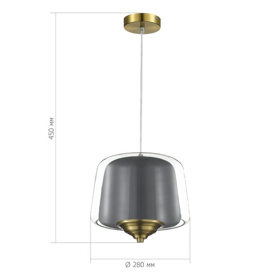 SL6127.313.01 Светильник подвесной ST-Luce Латунь/Серый, Прозрачный LED 1*18W 3000K PANDORA, изображение 5