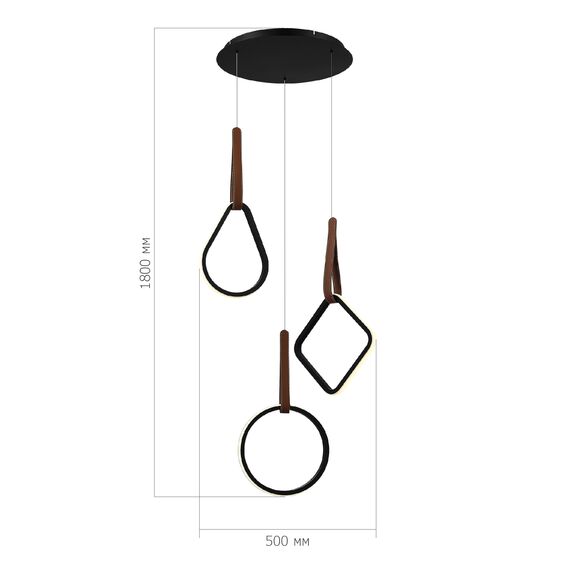 SL6131.403.36 Светильник подвесной ST-Luce Черный/Черный, Терракотовый LED 1*36W 4000K SHAPE, изображение 5
