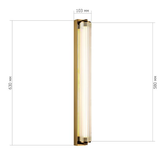 SL6224.311.01 Светильник настенный ST-Luce Латунь/Прозрачный LED 1*20W 4000K BAMBOO, изображение 4