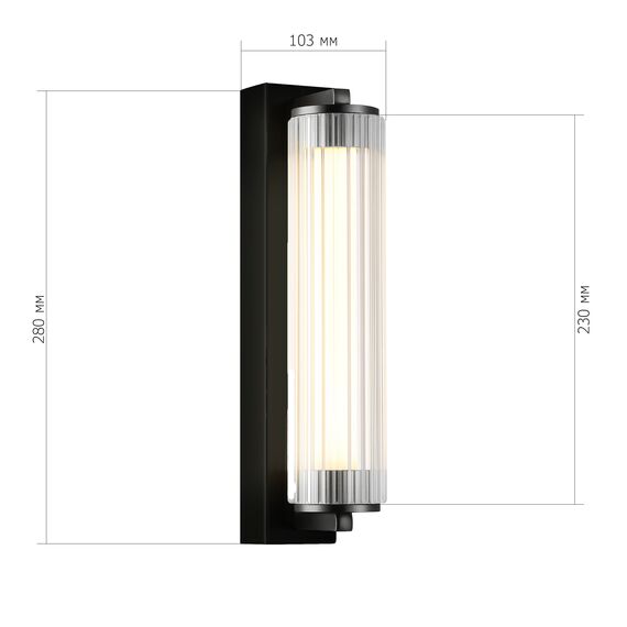 SL6224.401.01 Светильник настенный ST-Luce Черный/Прозрачный LED 1*8W 4000K BAMBOO, изображение 4