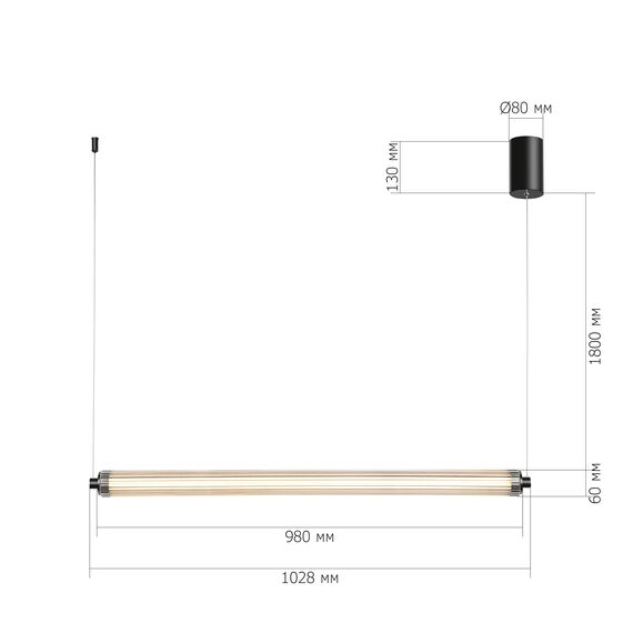 SL6224.413.01 Светильник подвесной ST-Luce Черный/Прозрачный LED 1*30W 4000K BAMBOO, изображение 4