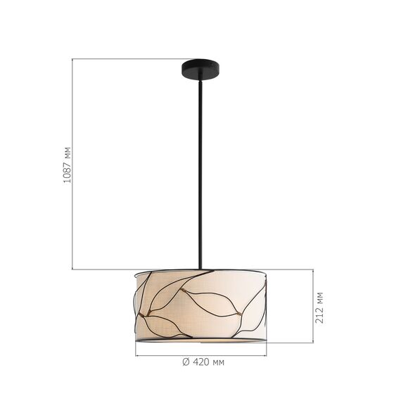 SL6228.413.03 Светильник подвесной ST-Luce Черный/Бежевый E27 3*60W ROOT, изображение 6