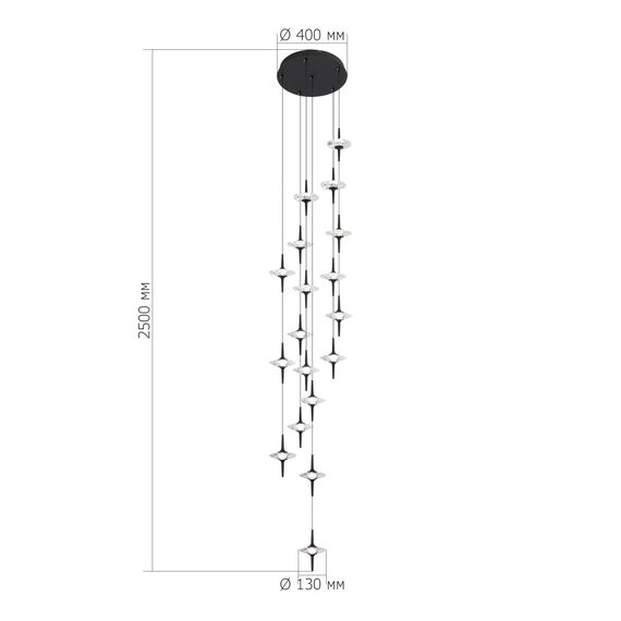 SL6231.403.18 Светильник подвесной ST-Luce Черный/Прозрачный LED 18*5W 4000K ZENITH, изображение 3