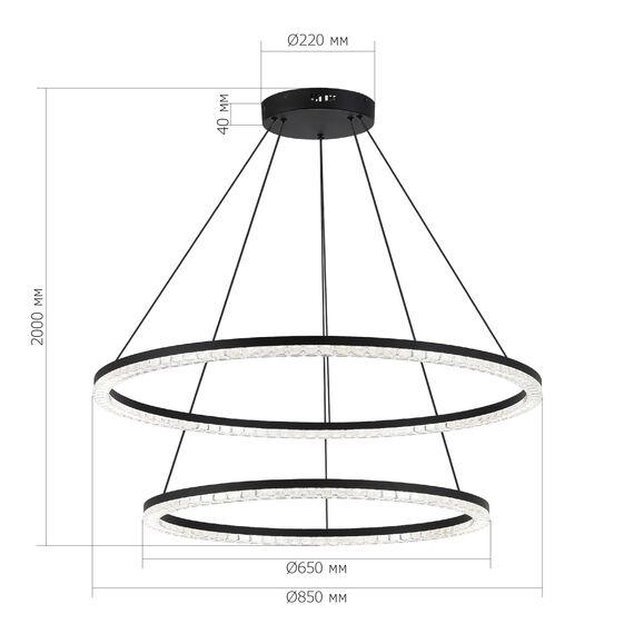 SL1018.403.02 Светильник подвесной ST-Luce черный/прозрачный LED 1*96W 4000K EUCLIDICS, изображение 5
