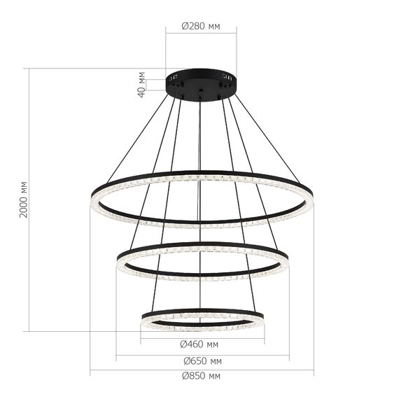 SL1018.403.03 Светильник подвесной ST-Luce черный/прозрачный LED 1*130W 4000K EUCLIDICS, изображение 5