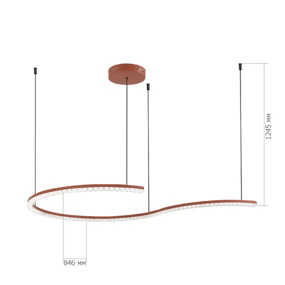 SL1018.603.01 Светильник подвесной ST-Luce терракотовый/прозрачный LED 1*65W 4000K EUCLIDICS, изображение 7