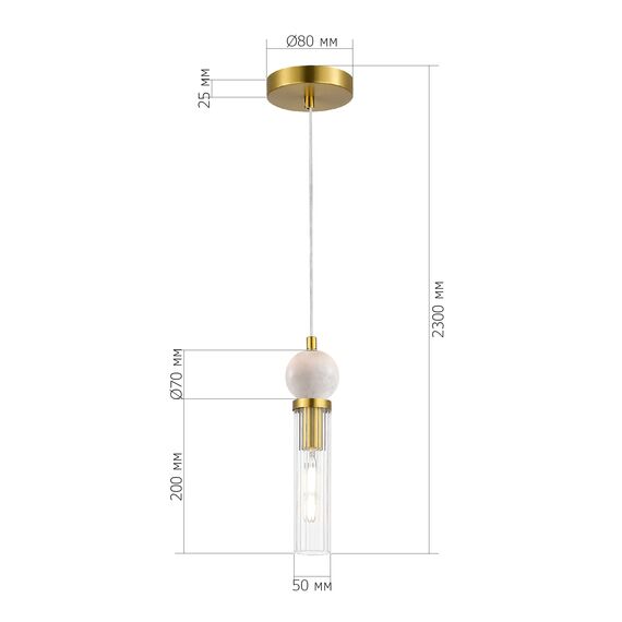 SL1244.303.01 Светильник подвесной ST-Luce латунь/прозрачный E14 1*40W MEDEA, изображение 4