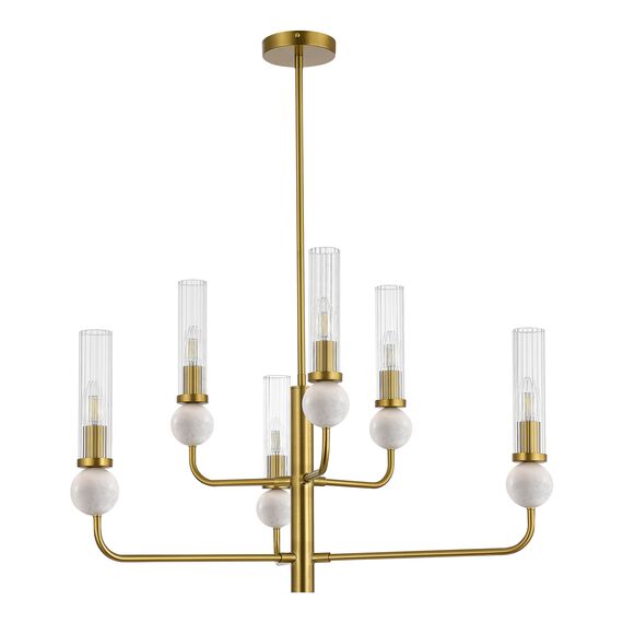 SL1244.303.06 Светильник подвесной ST-Luce латунь/прозрачный E14 6*40W MEDEA, изображение 2