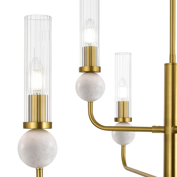 SL1244.303.06 Светильник подвесной ST-Luce латунь/прозрачный E14 6*40W MEDEA, изображение 4