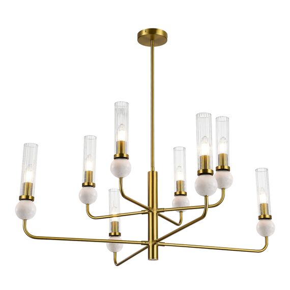 SL1244.303.08 Светильник подвесной ST-Luce латунь/прозрачный E14 8*40W MEDEA, изображение 3