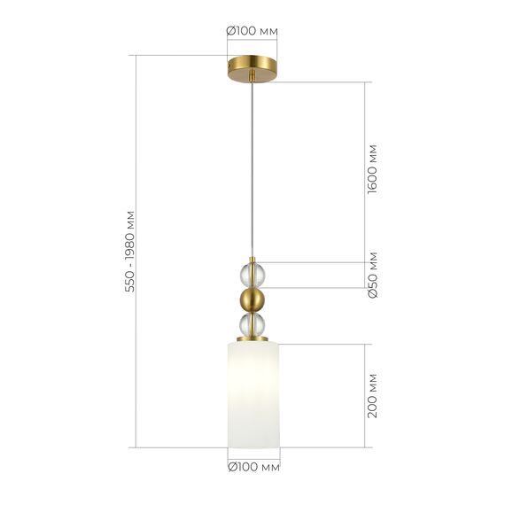 SL2003.303.01 Светильник подвесной ST-Luce латунь/белый E27 1*40W AURORA, изображение 4