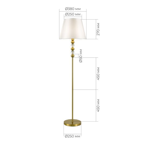 SL2003.305.01 Светильник напольный ST-Luce латунь/белый E27 1*40W AURORA, изображение 4