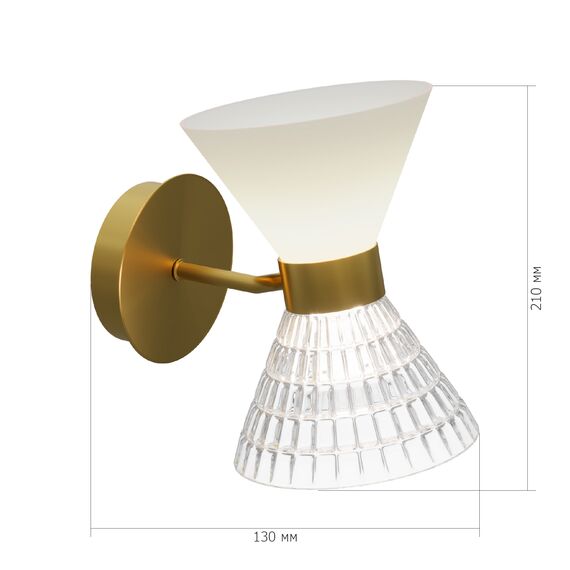 SL2004.301.02 Светильник настенный ST-Luce латунь/прозрачный, белый, латунь G9 LED 2*5W SPIRIT, изображение 3
