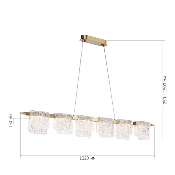 SL6021.203.36 Светильник подвесной ST-Luce золотистый/прозрачный LED 1*36W 3000K VOILE, изображение 5
