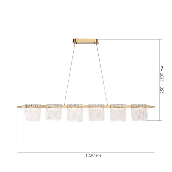SL6021.203.36 Светильник подвесной ST-Luce золотистый/прозрачный LED 1*36W 3000K VOILE, изображение 6