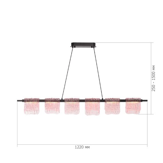 SL6021.403.36 Светильник подвесной ST-Luce черный/розовый LED 1*36W 3000K VOILE, изображение 5