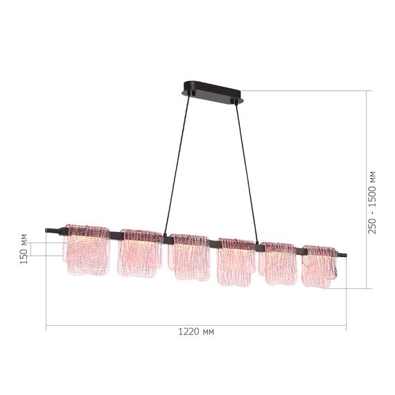 SL6021.403.36 Светильник подвесной ST-Luce черный/розовый LED 1*36W 3000K VOILE, изображение 6