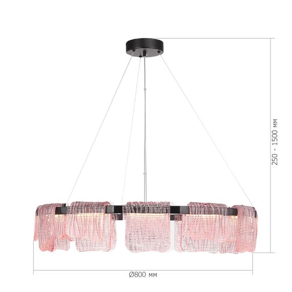 SL6021.403.66 Светильник подвесной ST-Luce черный/розовый LED 1*66W 3000K VOILE, изображение 6