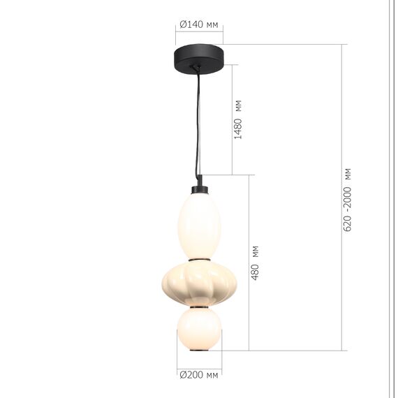 SL6134.413.01 Светильник подвесной ST-Luce черный/желтый, опаловый LED 1*18W 3000K FLORENTINI, изображение 4
