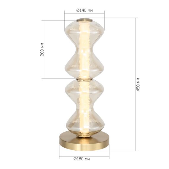 SL6136.214.01 Прикроватная лампа ST-Luce золото/коньячный LED 1*12W 3000K SPINE, изображение 4