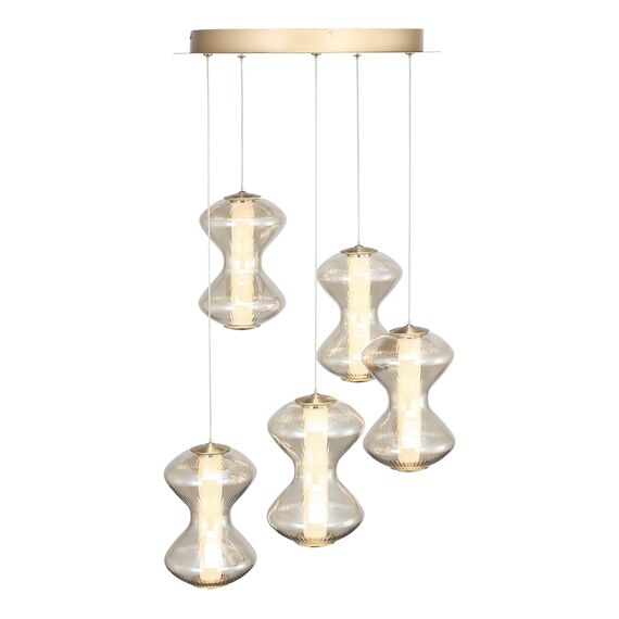 SL6136.233.01 Светильник подвесной ST-Luce золото/коньячный LED 1*28W 3000K SPINE, изображение 3