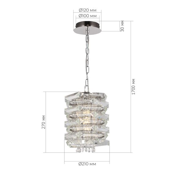 SL6137.103.01 Светильник подвесной ST-Luce никель/прозрачный E14 1*40W STROZZI, изображение 6