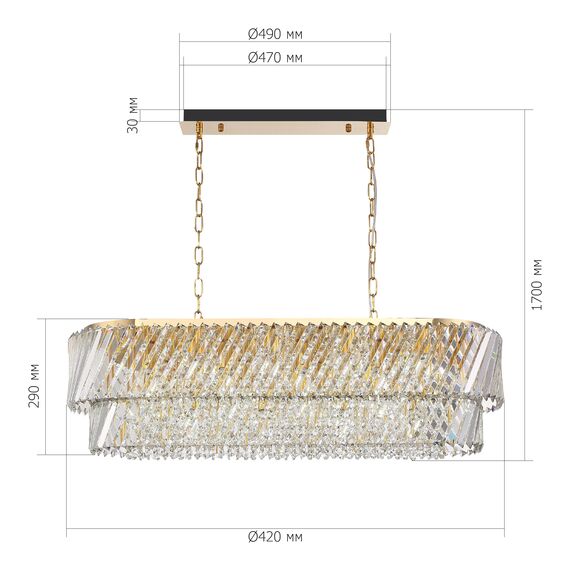 SL6138.303.14 Светильник подвесной ST-Luce латунь/прозрачный E14 14*40W RITZ, изображение 7