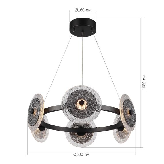 SL6142.433.01 Светильник подвесной ST-Luce черный/дымчатый LED 1*34W 4000K ALUMNO, изображение 4