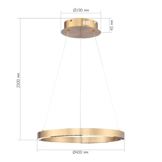 SL6238.323.01 Светильник подвесной ST-Luce латунь/латунь LED 1*25W 4000K PARILLA, изображение 5
