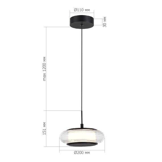 SL6239.403.01 Светильник подвесной ST-Luce черный/прозрачный LED 1*7W 3000K FRITTELA, изображение 5