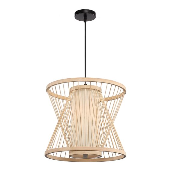 SL6241.503.01 Светильник подвесной ST-Luce Древесный/Белый E27 1*40W ALMA, изображение 3